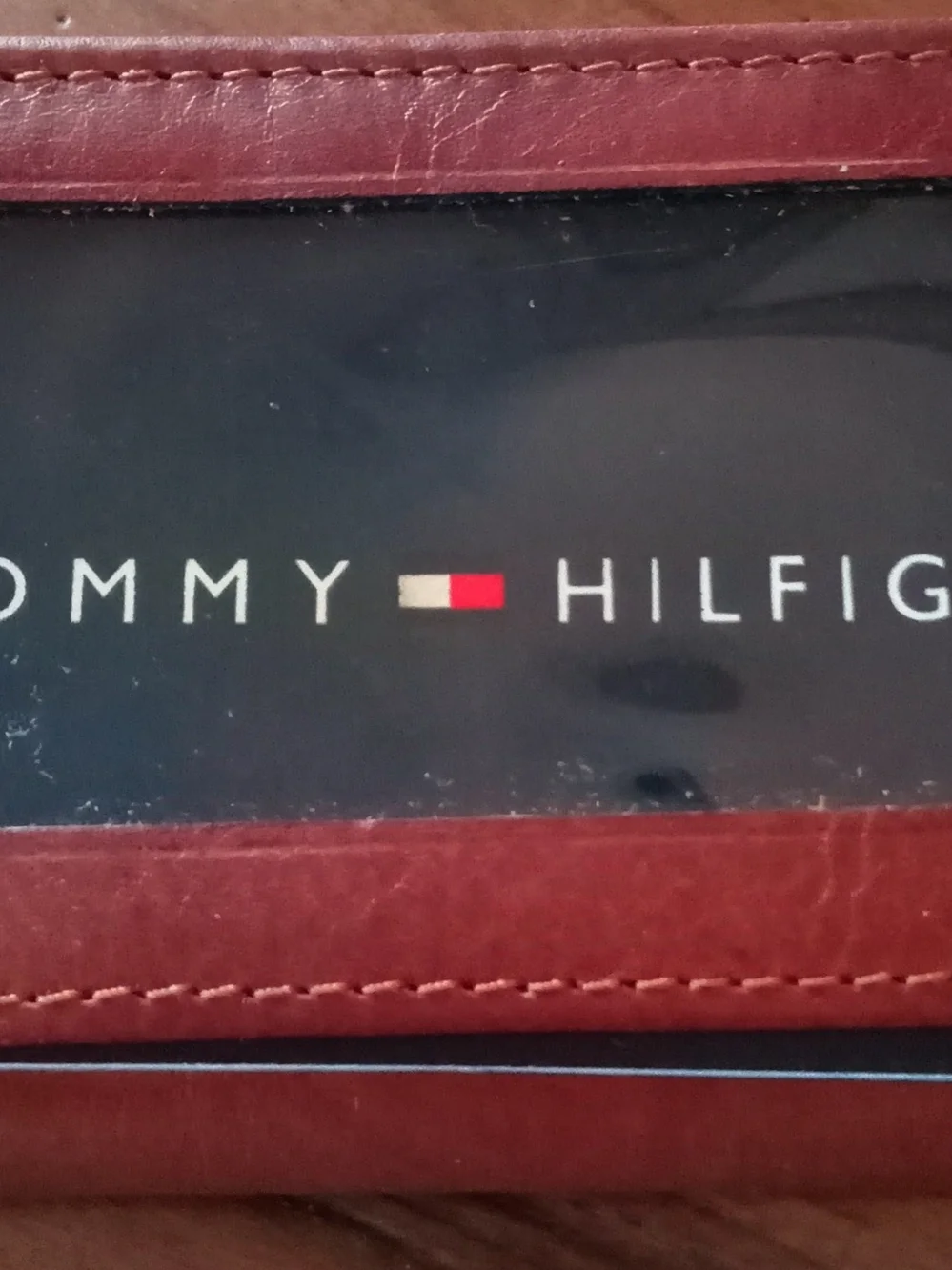Hilfiger Embossed Brown Leather Credit Card Wallet